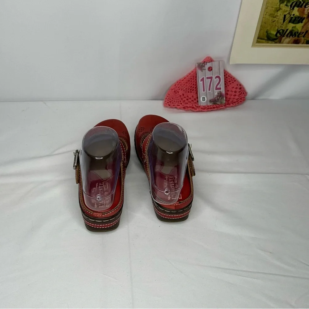 L'Artiste Aneria By Spring Step America Clog Red Size 35 - Picture 5 of 12